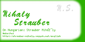mihaly strauber business card